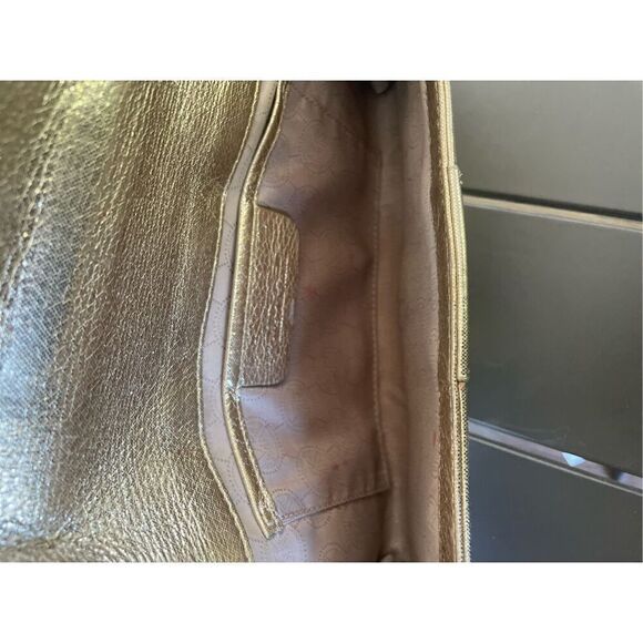 Michael Kors Sutton Gold Metallic Clutch - Picture 7 of 15